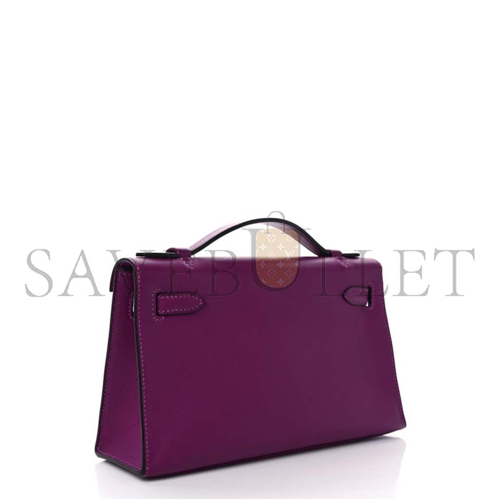 HERMES SWIFT KELLY POCHETTE CLUTCH ANEMONE (22*14*7cm) 